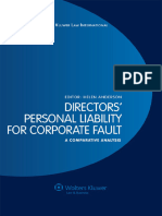 Directors Personal Liability For Corporate Fault A Comparative Analysis. (Helen Anderson)