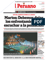 El Peruano: Martos: Debemos Dejar Los Enfrentamientos y Escuchar A La Población