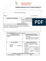 Programa Analítico en El Plano Didáctico