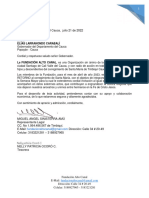 Oficio Invitación Retorno Santa María Año 2023 Gobernador Del Cauca