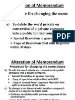 Alteration of Memorandum