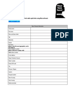 Au Pair Profile Form