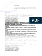 Exercícios Sobre Aquecimento Global 1° Ano 2022