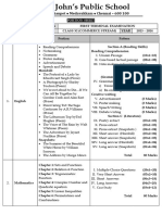 Class 11 - Comm - Hum - First Terminal Portion Sheet