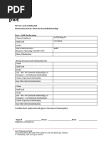 Self Declaration Form - Close Personal Relationship