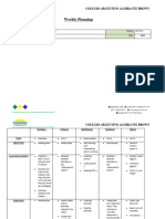 Weekly Planning 2nd Week - 4th Form