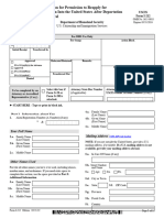 Application For Permission To Reapply For Admission Into The United States After Deportation or Removal