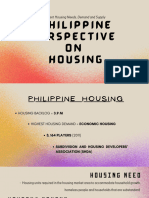 Philippine Perspective ON Housing: Current Housing Needs, Demand and Supply