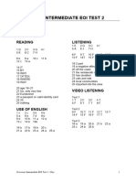 Outcomes Intermediate EOI Test 2 Answer Key