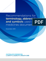 Recommendations For Terminology Abbreviations and Symbols Used in Medicines December 2016