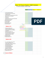 NEET Physics Checklist - Class 11 by TC