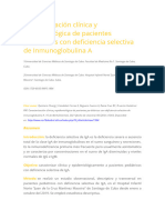 Caracterización Clínica y Epidemiológica de Pacientes Pediátricos Con Deficiencia Selectiva de Inmunoglobulina A