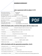 Grammar Worksheet