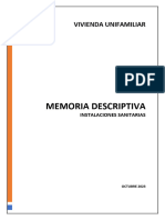 Memoria Descriptiva de Inst. Sanitarias