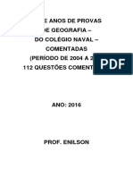 Doze Anos de Provas Comentadas de Geografia Do Colégio Naval - 2004-2015 - 2017