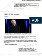 2011-10-05 - Steve Jobs, Apple Founder, Is Dead