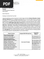 BED SC FS 1 Teaching Assistantship Endorsement Letter (EDUC3203) Signed MJC