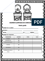 Examen Olimpiada de Conocimiento Sexto Grado