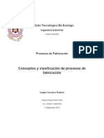 Conceptos y Clasificación de Procesos de Fabricación