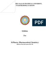 Pharmaceutical Chemistry Syllabus