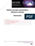 Microsoft Word Définir Une Liste Numérotée À Plusieurs Niveaux