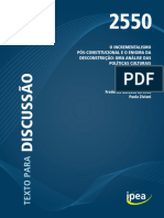 O Incrementalismo Pós-Constitucional e o Enigma Da Desconstrução - Uma Analise Das Politicas Culturais