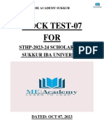 STHP Mock Test-07 ME Academy