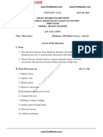 M.B.B.S. Degree Examination First Year Paper I - Human Anatomy