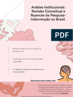 AAnálise Institucional Revisão Conceitual e Nuances Da Pesquisa-Intervenção No Brasil