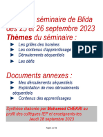 Notes Du Séminaire de Blida Des 25 Et 26 Septembre 2023