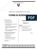 2022 Science Form III Annual Examination Sydney Grammar