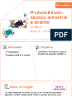 Probabilidade: Espaço Amostral e Evento: 2 Série Aula 16 - 3º Bimestre