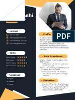 Orange Black and White Corporate Graphic Designer Resume A4