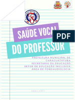 SAUDE DO PROFESSOR Cartilha Saude Vocal Do Professor