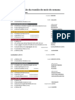 Programação Da Reunião Do Meio de Semana