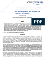 Correlations of Online Social Network Size With Well-Being and Distress: A Meta-Analysis