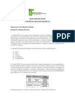 Exercícios Enem - Reações Químicas