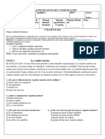 EVALUACIÓN DE LENGUAJE 5° - Septiembre