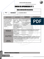 Experiencia 2 Separata 2022 Religion 8TH 1er Trim