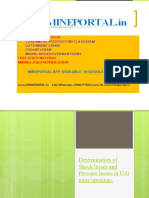 Determination of Shock Losses and Pressure Losses in UG Mine Openings