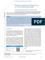 2015 Positive and Negative Symptoms in Patients of Schizophrenia: A Cross Sectional Study