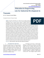 Role of Holistic Education in Empowering University Students For Industrial Development in Tanzania