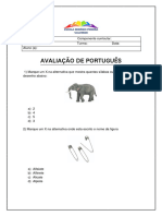 Avaliação de Português Professora Márcia