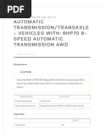 Automatic Transmission Transaxle - Vehicles With 8HP70 8-Speed at AWD