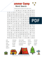 Summer Camp Word Search