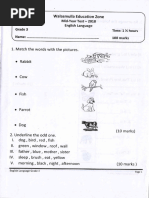 Grade 03 English 2nd Term Test Paper 2018 English Medium - Walasmulla Zone