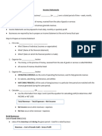 Income Statement Note and Practice Exercises