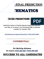 Kcse Mathematics Final Prediction 2023