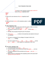 CH 25 Respiration Study Guide