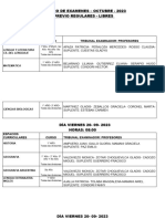 Horarios de Examenes - Turno Octubre - 2023